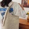Large Capacity Tote Bag Women's Canvas Bag Solid Color Shoulder Crossbody Bag