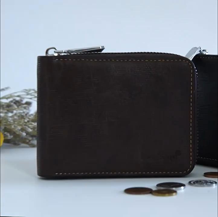 Baellerry European and American Style Men's Billfold Short RFID Wallet Fashion Zipper Coin Purse Pu Leather Card Holder
