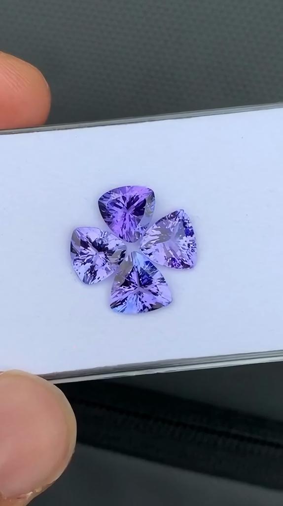 A+ Eye Clean Natural Tanzanite Gemstone: Loose Trillion Cut Stone, Healing Gemstone.