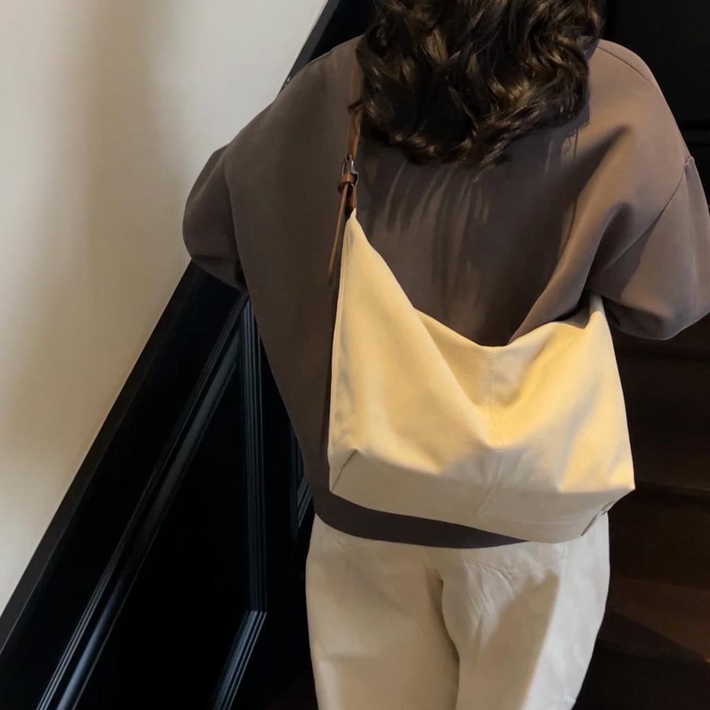 Large Capacity Canvas Bag Women's All-match Underarm Bag Shoulder Crossbody Bag