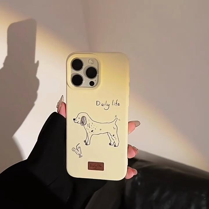 Artistic Minimalist Line Puppy Case for iPhone 16 iPhone 16 Pro Max