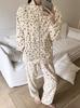 Winter Pajamas Women's Cute Plush Thick Zipper Warm Home Clothes Set