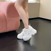 Platform Heel Heightening Shoes for Ladies Spring and Autumn Fashion Lace-up Sports Casual Shoes