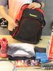 KAWASAKI Badminton Bag, Double Shoulder Backpack, Holds 3 Rackets, Multifunctional Sports Backpack, Tennis Bag, Model 8210, Blue