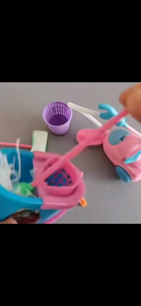 Conjunto de Brinquedos de Limpeza para Mini Bonecas de 9 peças Acessórios de Limpeza Doméstica para Brincadeira de Faz de Conta para Crianças Ferramentas de Limpeza de Casa de Bonecas Conjunto de Brinquedos Domésticos