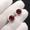 Pink Rubellite Gemstone 925 Sterling Silver Jewelry Handmade Stud Earrings 0.53" EE-147-8