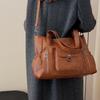 Fashionable PU Tote Bag Women's Multi Pocket Handbag with Adjustable Shoulder Strap Everyday Carry Bag