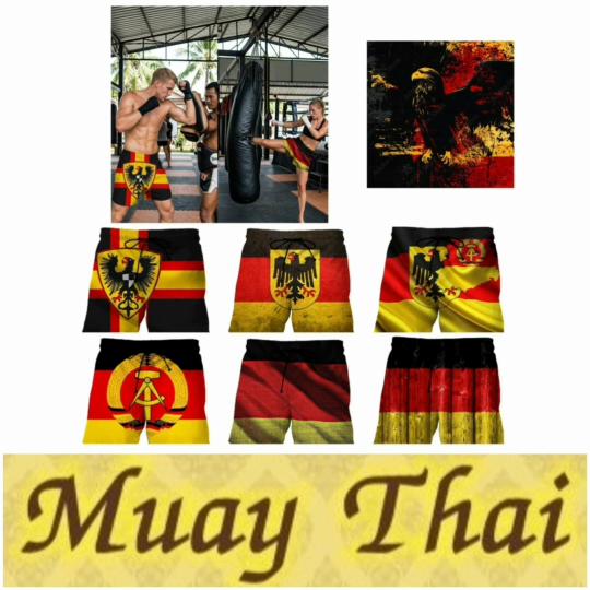Germany Boxing Muay Thai Shorts National Flag Eagle 3D Print Fighting Training Unisex Men Women Quick Dry Fitness Gym Sport Workout Casual Streetwear