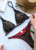 Bikini Micro Leopardo 2024 Donna Taglio Alto Fasciatura Push Up Costume da Bagno Costume da Bagno Sexy Perizoma Imbottito Costumi da Bagno, Vacanza Estiva al Mare