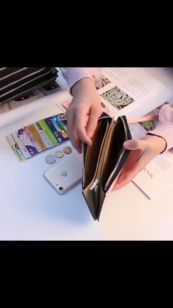 Lady Women's Long Wallet Clutch Purse Phone Zipper Clutch Bags 1Pc Coins Luxury Pu Leather