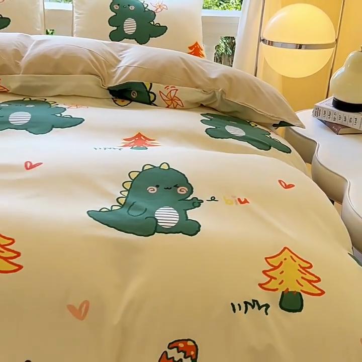 Small Fresh Four-piece Bed Sheet Set Quilt Cover Set Single Dormitory Three-piece Set Skin-friendly and Comfortable Bedding