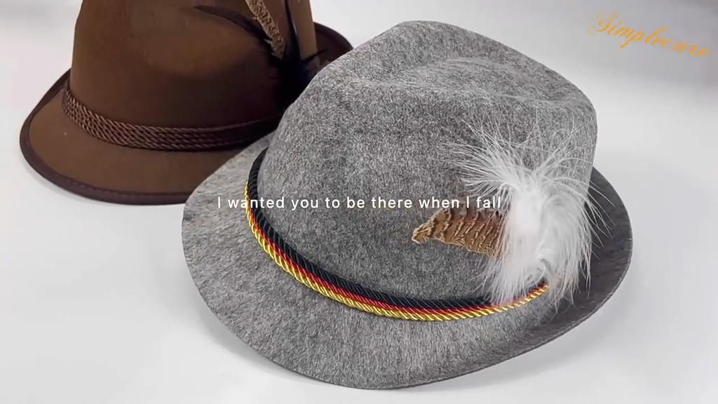 Beer Festival Jazz Hat Costume Prop For Oktoberfest Celebrations With Feather