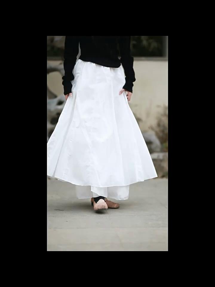 Johnature Women Soft Casual Skirts Patchwork Elastic Waist Solid Color Cloths Autumn Irregular Female Skirts