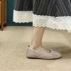 Comfortable Suede Ballet Flats with Bow Detail Slip-On Casual Shoes for Women