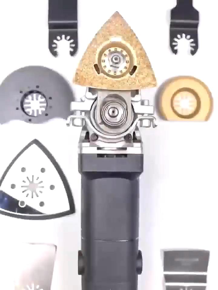 Multifunksjonell elektrisk vinkelsliper for trebearbeiding - konvertibel trimmer og spaltehode