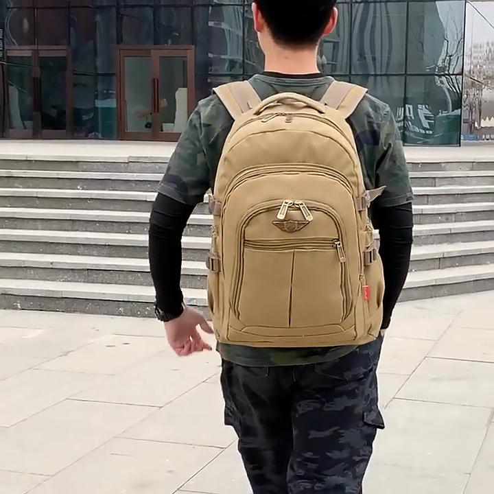 Podpora pasu Extra odolný 50l plátěný batoh Pánský velkokapacitní outdoorový batoh Odolný cestovní batoh