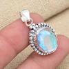 AAA+Mystic Topaz Gemstone Handmade 925 Sterling Silver Pendant Jewelry For Engagement Gift