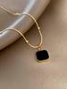 Stylish Black Geometric Pendant Collar Necklace For Women Trendy Alloy Snake Bone Chain Jewelry