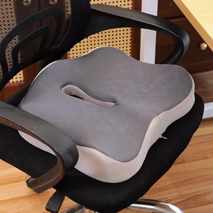 1PC Orthopedic Memory Foam Seat Cushion for Office Car, Coccyx Pain Relief Pillow with Breathable Mesh Cover Non-Slip Base