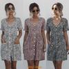 Stylish Women V-neck Holiday Mini Dress Featuring Elegant Polka Dot Design And Pockets