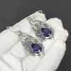Natürliche Amethyst Edelstein Ohrringe, 925 Sterling Silber Ohrringe, Handgemachte Boho Silber Schmuck Ohrhänger, Geburtstagsgeschenke Liebe