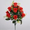 12 Hands Rose Bridal Bouquet Realistic Bridesmaid Flower Arrangement Wedding Decoration Ornament Reusable Dustproof Faux Floral Centerpiece Easy Care