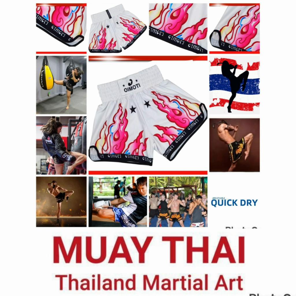 Muay Thai Kickboxing Boxing MMA UFC Pink Fire Casual Shorts Gym Sport Unisex Men Women Workout Quick Dry Print Elastic High Waist Training