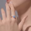 WOSTU 925 Sterling Silver Crown Blue Opal Ring With Translucent Opal For Women Party Wedding Anniversary Gift Fine Jewellery