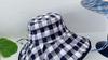Checkered Wide Brim Bucket Hat for Women, UV Protection Sun Hat with Adjustable Chin Strap, Foldable Outdoor Beach Gardening Cap