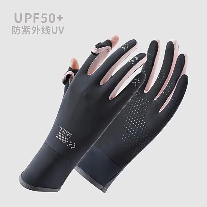 Women’s Ice Silk UV Protection Gloves, Touchscreen Breathable Summer Gloves, Cooling Anti-Slip Gloves for Cycling Outdoor Sports