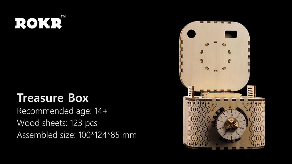 ROBOTIME 3D Wooden Puzzles for Adults, Treasure Box 3D Puzzle Mechanical Ring Box, Gift Choice Hobbies for Brain Teasers Enthusiasts