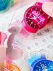 6Pcs Student Pencil Sharpener 3 In 1 Watch Shape Random Colors Pencil Cutter with Reel Eraser Brush