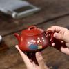 210ml Purple Clay Teapot Master, Pure Handmade Clay Painting, Plum Blossom Original Mine, Dahongpao, Leisurely Teapot, Household Tea Making Set