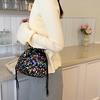 Fashion Colorful Sequin Design Women Drawstring Bucket Bag For Casual Outings