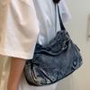 Torba Jeansowa Damska Torba Crossbody Duża Pojemność Dojazdy Torba na Ramię