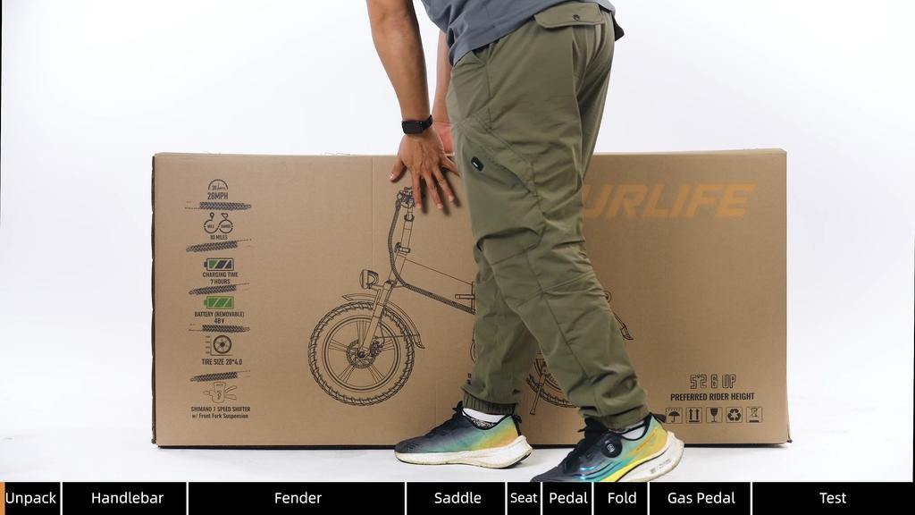 URLIFE T5 20-inch Folding Electric Bike,250W Motor,48V 13Ah Removable Battery,20x4.0 Fat Tires,Full Suspension, Shi-ma-no 7-Speed