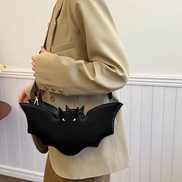 Bolsa Transversal Feminina Personalizada Criativa Bolsa Pequena Feminina Halloween Morcego Personalidade Engraçada Mensageiro de Ombro Axilar
