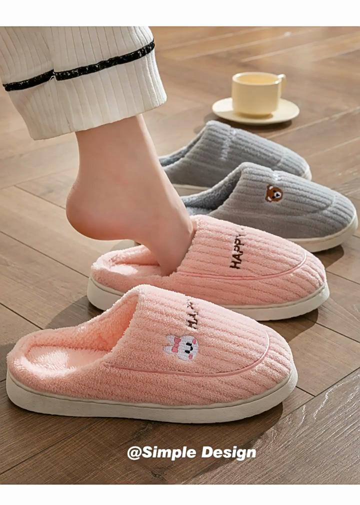 Bomullstøfler for kvinner om våren, høsten, vinteren, til hjemmebruk, innendørs sklisikre sko, tykksålede hjemmevarme, par, menn
