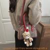 Canvas Mini Bowtie Bag With Zipper For Daily Casual Wear