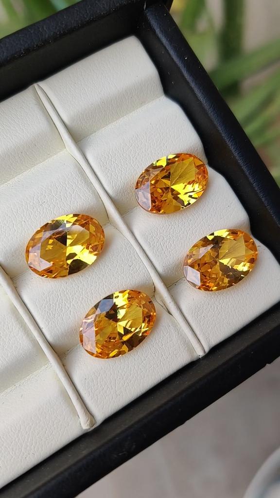 Yellow Sapphire Shade natural oval cut 14x10 mm size zircon, healing yellow color zircon lot, Loose zirconia lot for making jewelry.