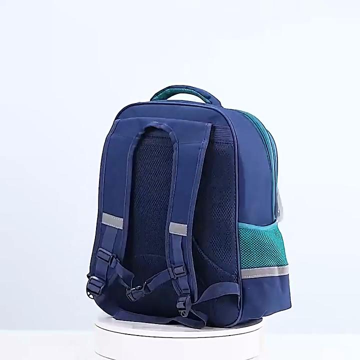 Lightweight Oxford School Backpack for Children Unisex Breathable Dirt Resistant Bookbag with Curved Straps Modern Design