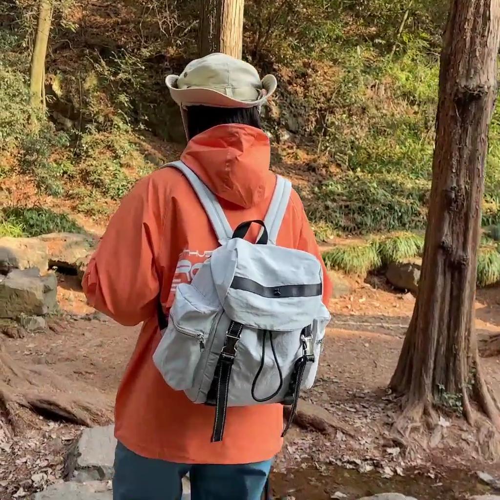 Men's Outdoor Mountaineering Bag Women's Lightweight Travel Backpack Solid Color High School Student Schoolbag