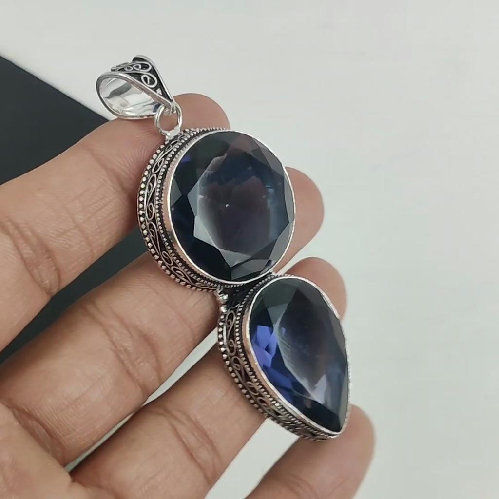 Amethyst Gemstone Pendant 925 Sterling Silver- Handmade Design, Everyday Wear Jewelry, Unique Amethyst Pendant Father's Day Gifts
