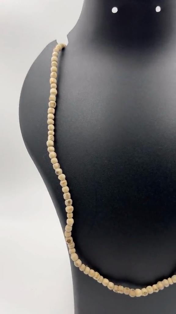 Tulsi Mala Kanthi – Authentic Tulsi Wood Beads Necklace for Hindu Prayer, Spiritual Healing & Meditation Mala –Religious Gift for Men & Women