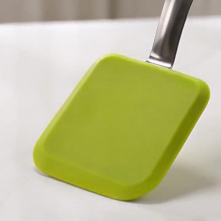 Kitchen Utensils Stainless Steel Handle Silicone Frying Shovel Household Food Grade Frying Pan Shovel Egg Spatula Cooking Shovel