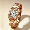 Women's Quartz Watch SKMEI Square Roman Numerals Rose Gold 2735