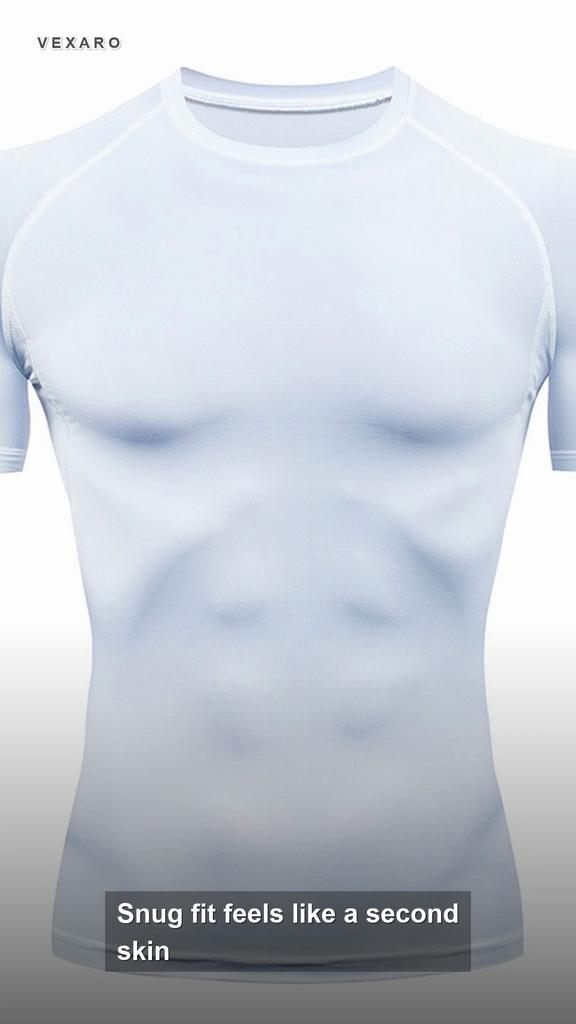Men's Compression Shirts 2 Pack, Workout Gym Shirt Short Sleeve