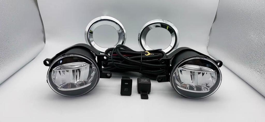 1 set Led Fog Lights Headlight for Toyota Prado FJ150 LC150 2014 2015 2016 2017 FogLamp Cover Grill Bezel Front Bumper Fog Light