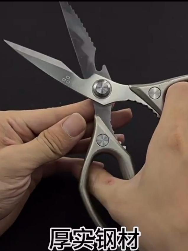 Stainless Steel Sharp Blade Aluminium Alloy Handle Vegetables Fish Chicken Bone Kitchen Scissors Household Accessories