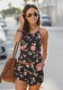 Stylish Women's Backless Jumpsuit With Pockets And Floral Design For Effortless Fashion